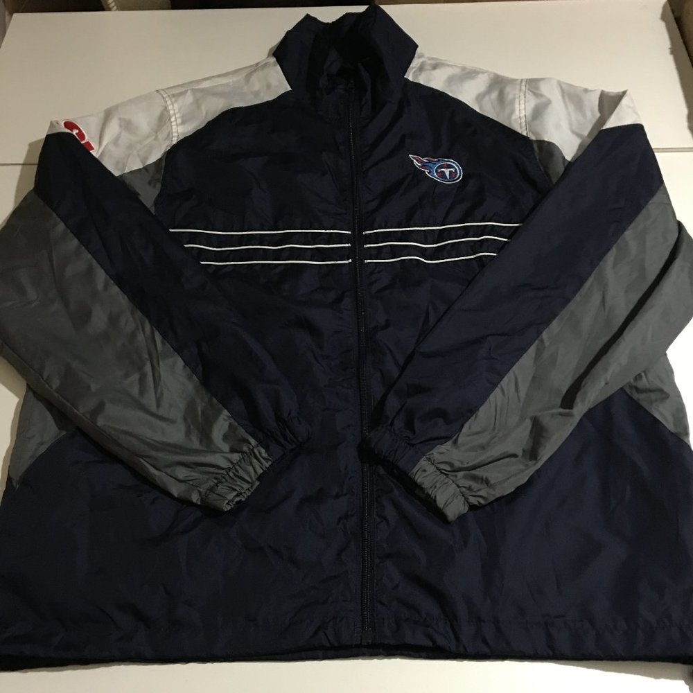 Reebok NFL Tennessee Titans Mens Large Full-Zip Windbreaker Jacket Blue